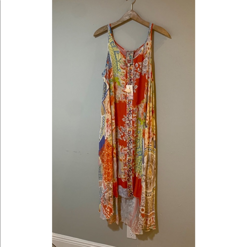Johnny Was Bright Multicolor Floral Paisley Slip Maxi Dress - Picture 7 of 14